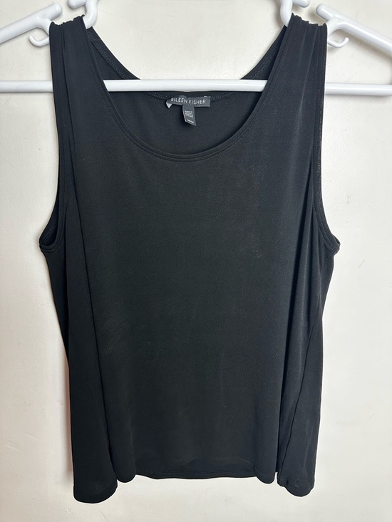 Eileen Fisher Tops - Eileen Fisher 100% Silk Sleeveless Tank Top Women's Size Medium Black Minimalist